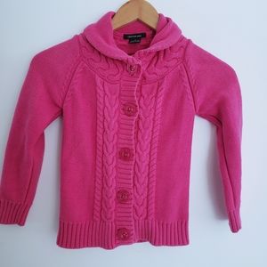 Calvin Klein Button Up Cable Knit Cardigan Sweater Pink Size 5